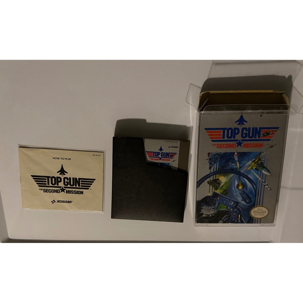 Top Gun The Second Mission Nintendo NES Konami Game with Box/manual NES-OG-USA